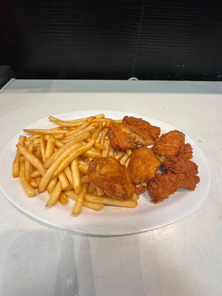 Chicken nuggets with fries: